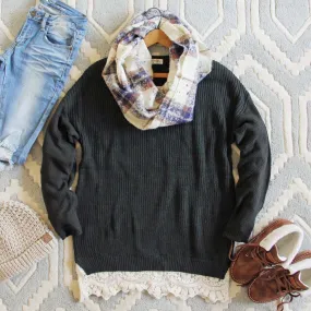 The Boyfriend Lace Sweater in Sage