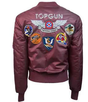 Top Gun Official MA-1 Men's Wings Bomber Jacket, Burgundy