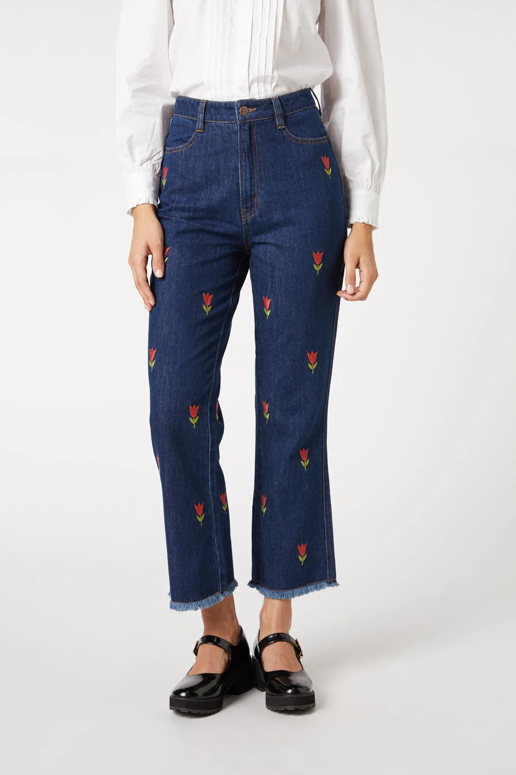 Tulip Embroidered Jean