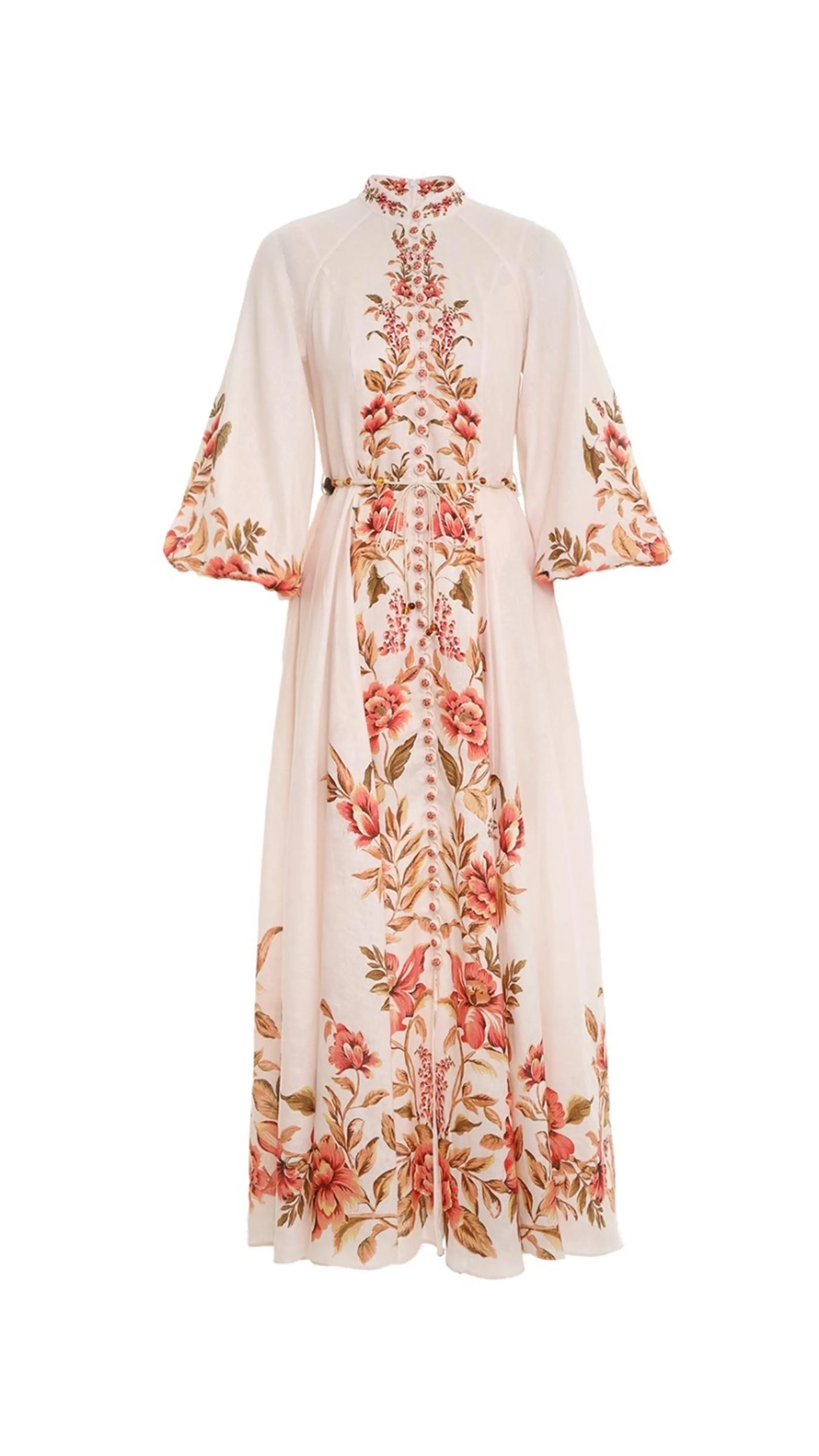 Vacay Billow Long Dress - Peach Floral