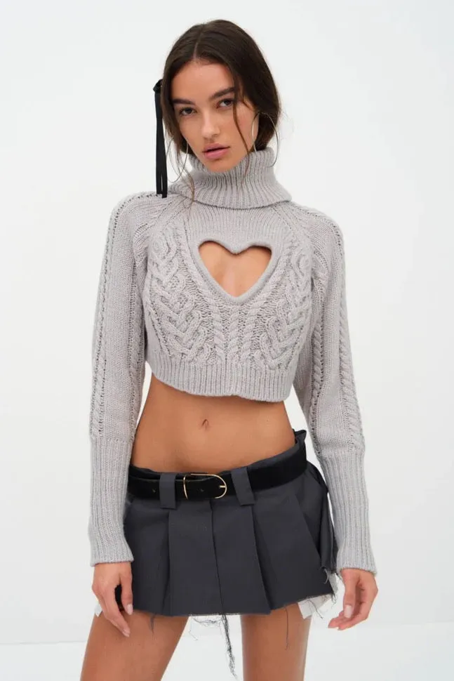 Vera Cropped Cut Out Sweater