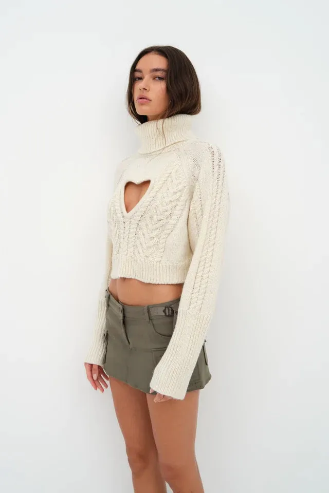 Vera Cropped Cut Out Sweater