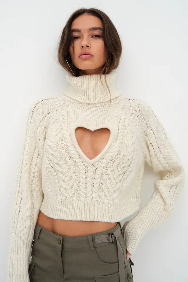 Vera Cropped Cut Out Sweater