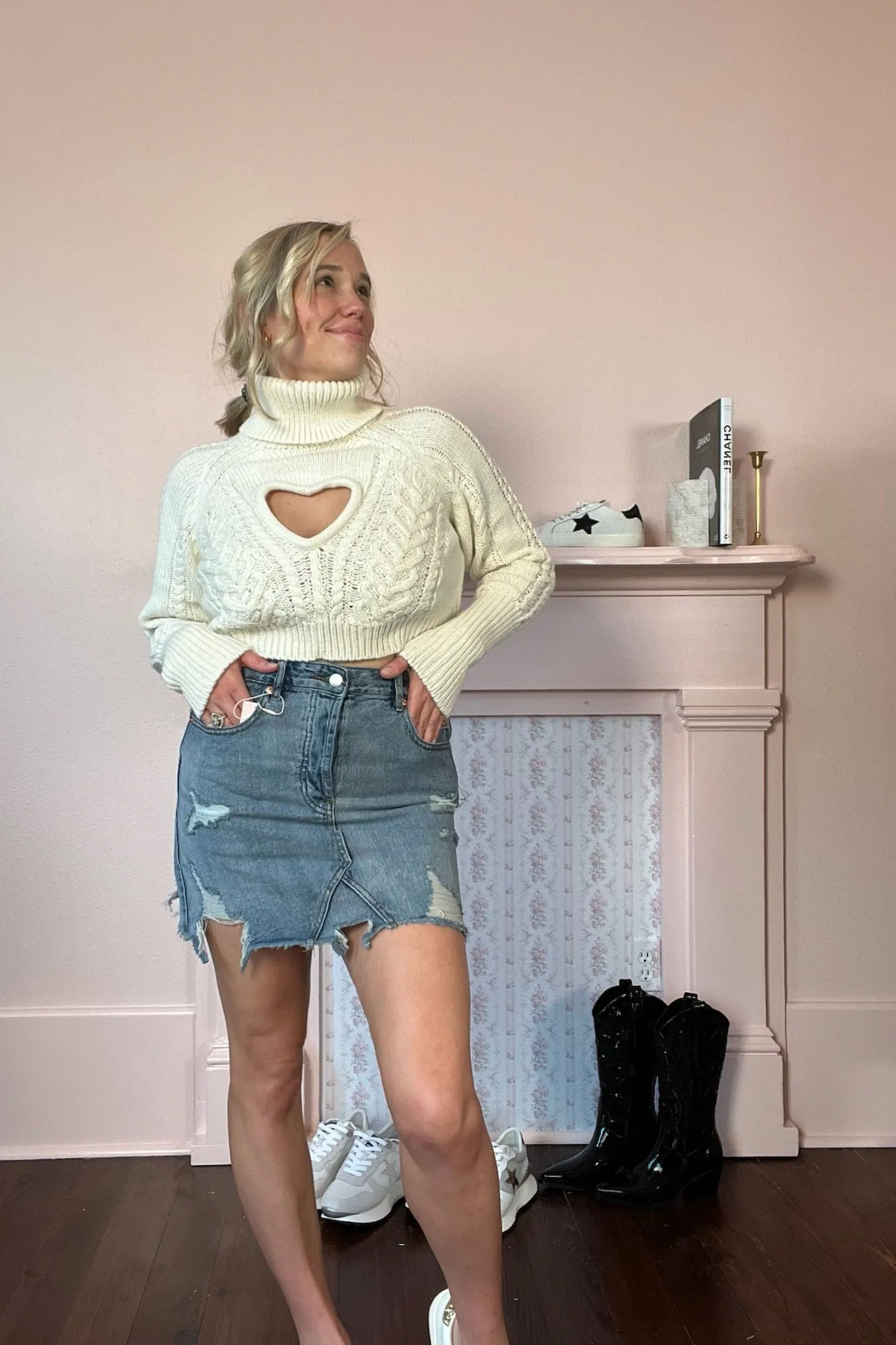 Vera Cropped Cut Out Sweater