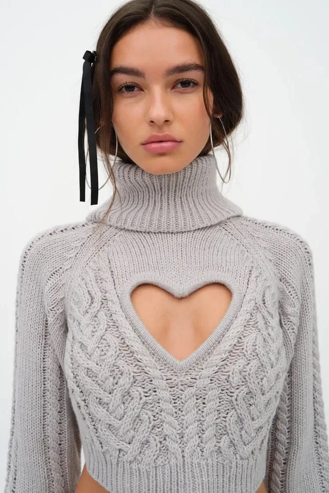 Vera Cropped Cut Out Sweater