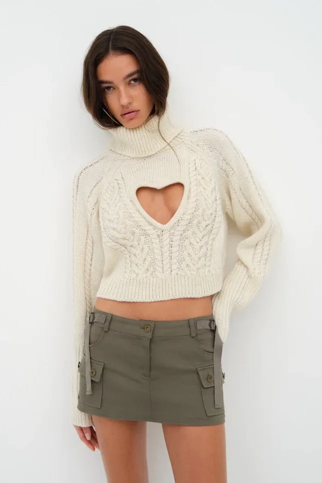 Vera Cropped Cut Out Sweater