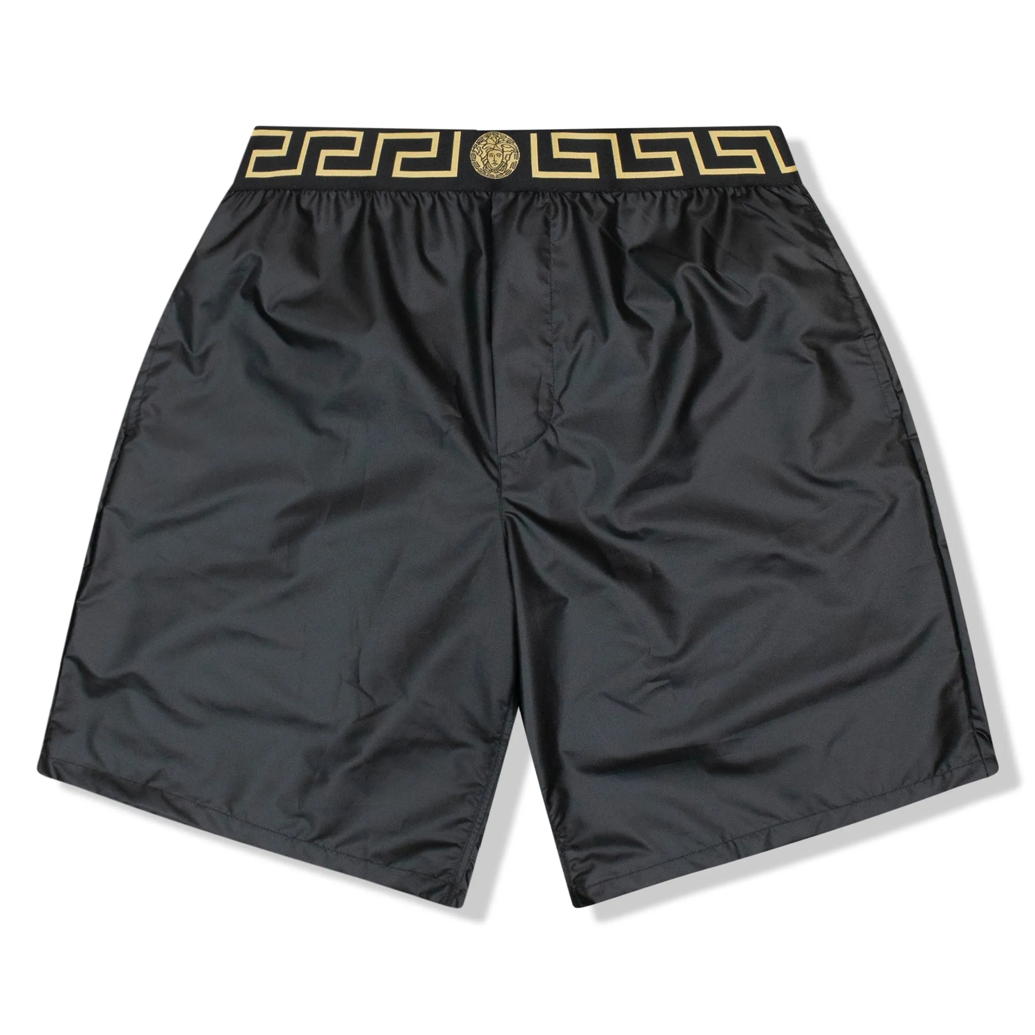 Versace Medusa Iconic Swimming Long Length Satin Shorts Black