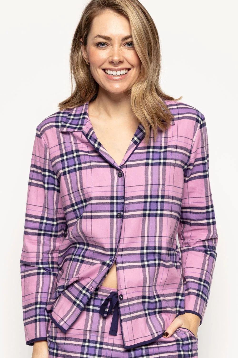 Violet Check Pyjama Top