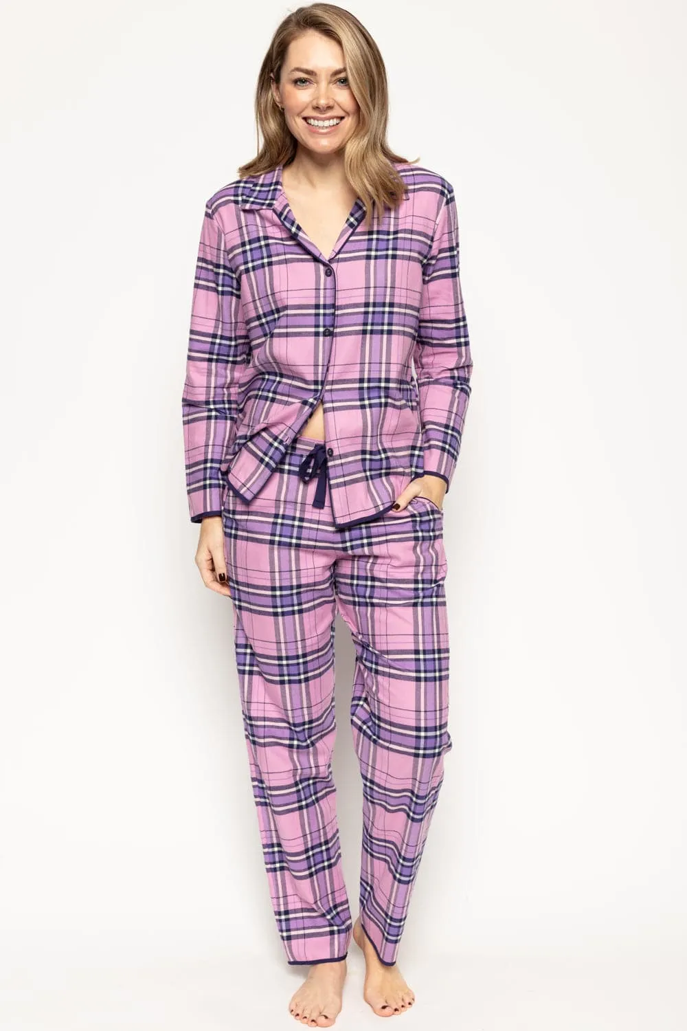 Violet Check Pyjama Top