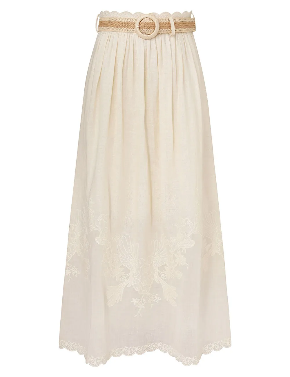 Waverly Embroidered Midi Skirt