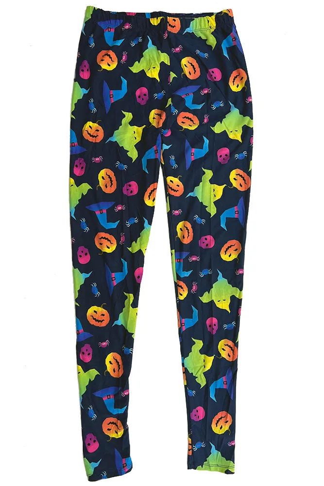 Women's Regular Colorful Ghost Pumpkin Pattern Printed Leggings