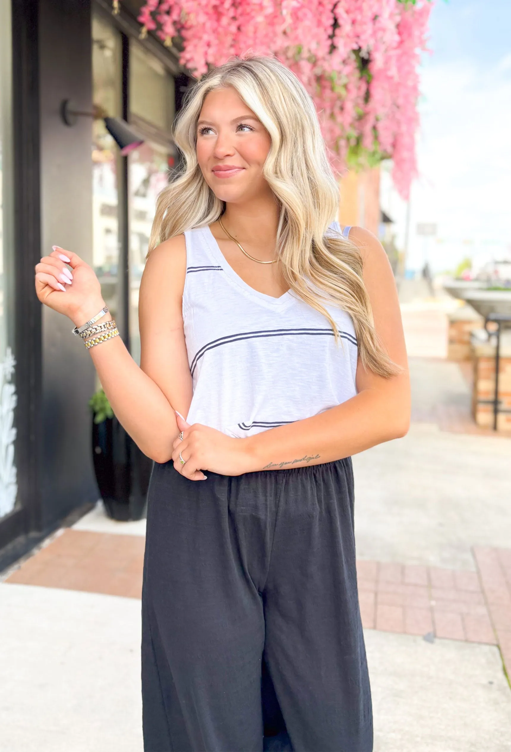 Z SUPPLY Vagabond Twin Stripe Tank in White