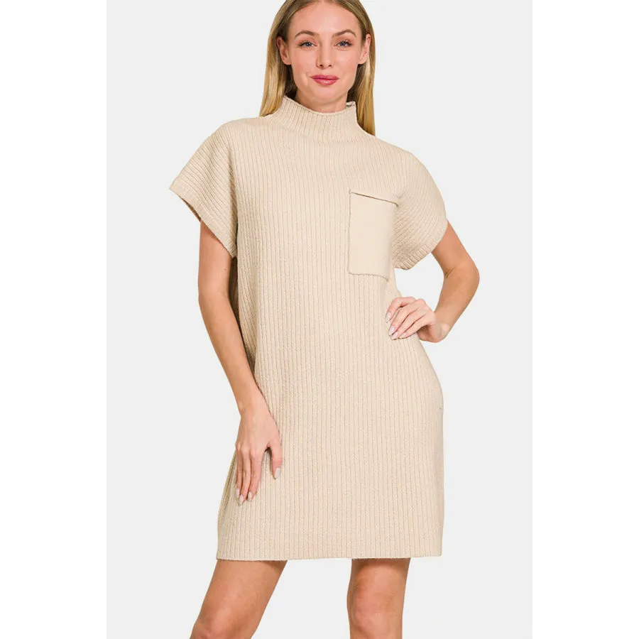 Zenana Short Sleeve Sweater Mini Dress